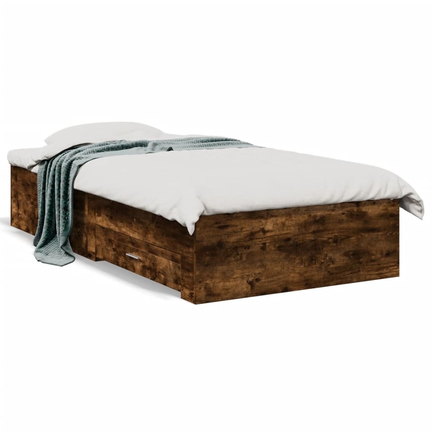 vidaXL Bettgestell mit Schubladen Räuchereiche 90x200cm Holzwerkstoff 32804 günstig online kaufen