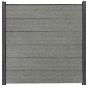 GroJa BasicLine Steckzaun, PVC, 180x180 cm, Grey Ash Cut. Sichtschutz für Garten und Terrasse.