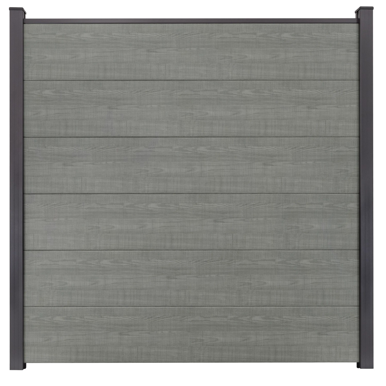 GroJa Steckzaun BasicLine PVC 180 cm x 180 cm Grey Ash Cut