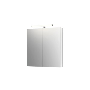 Jokey Spiegelschrank Konturalu, 65x73 cm, mit LED-Beleuchtung. Bad Spiegelschrank aus Aluminium.
