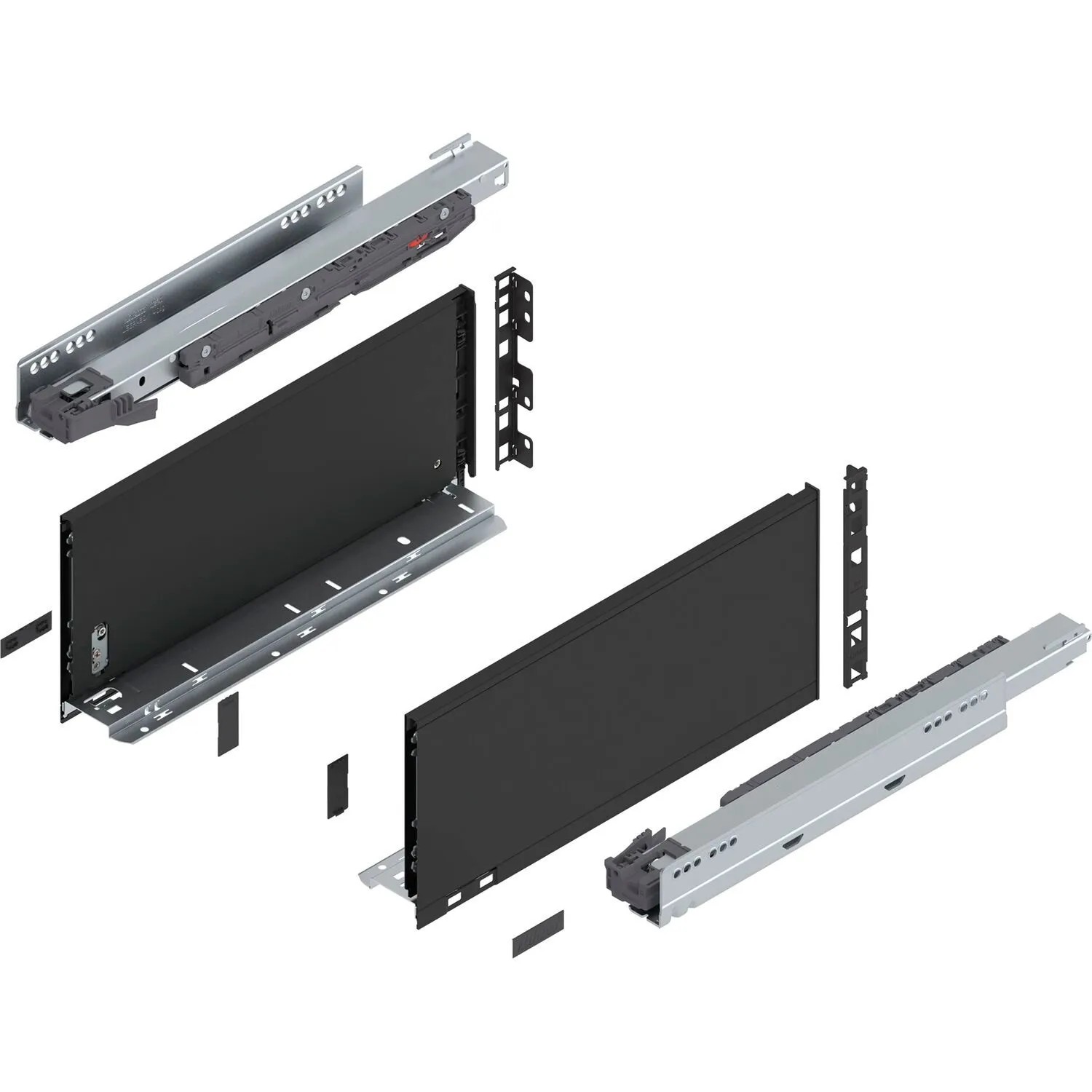 Blum Legrabox Pure Set Höhe C Tip-On Vollauszug 400 mm 40 kg Carbonschwarz 1 Paar