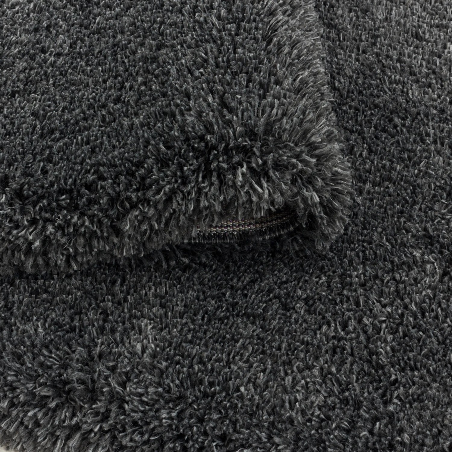 Grauer Ayyildiz Hochflorteppich Fluffy, runder Shaggy Teppich mit weichem Flor.