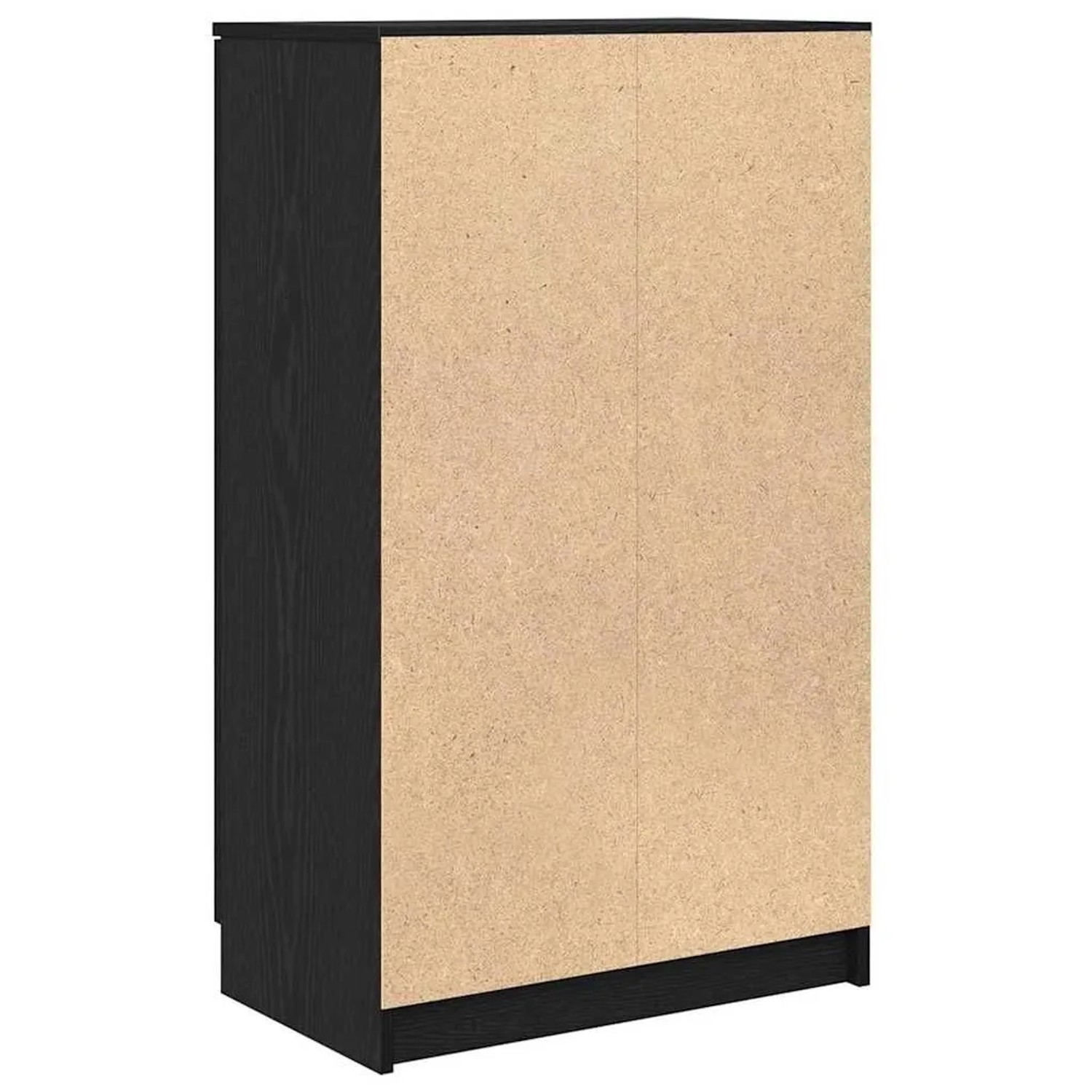 VidaXL Schuhschrank in Schwarz Eichen-Optik, Wohnzimmerschrank mit Regalen und zwei Türen.