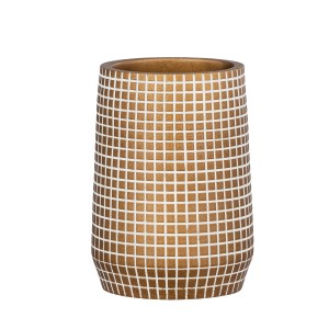 Goldener Zahnputzbecher Ohrid mit auffälliger Mosaik-Struktur für Bad & WC.