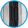 Detailaufnahme: Schwarzer Magnet-Vorhang für Insektenschutz mit Magnetverschluss.