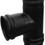 Firefix T-Stück für Pelletofenrohr, schwarz, 80 mm Durchmesser.