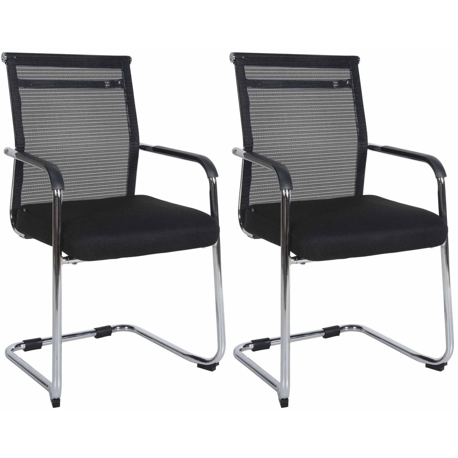 CLP 2er Set Besucherstühle Denny Chrom