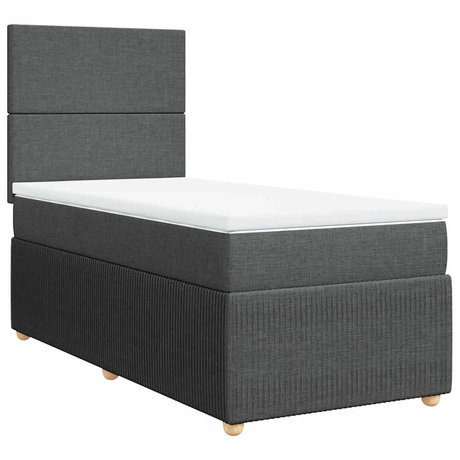 vidaXL Boxspringbett mit Matratze Dunkelgrau 90x200 cm Stoff 3291933 günstig online kaufen
