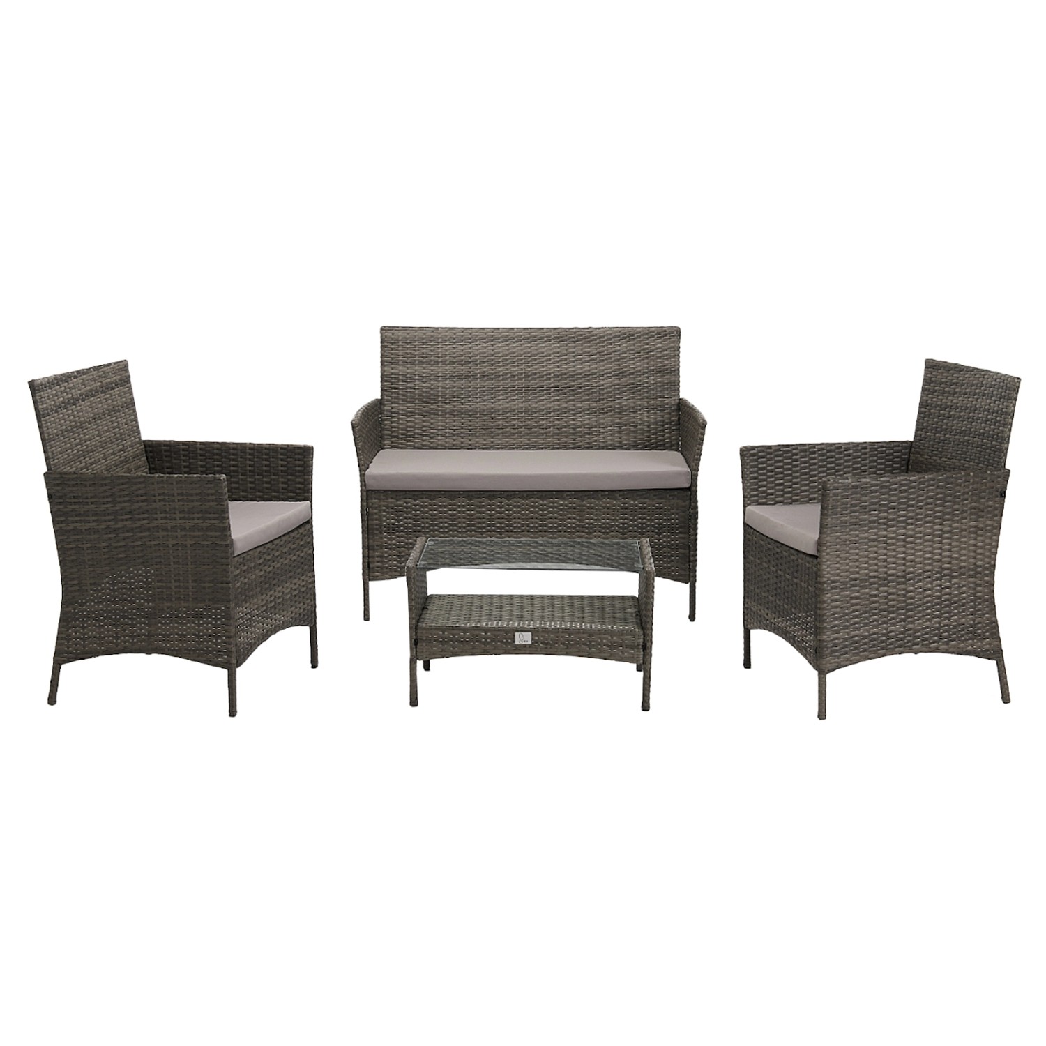 Image of Svita Brooklyn Polyrattan Sitzgruppe Lounge Gartenmöbel Set Grau