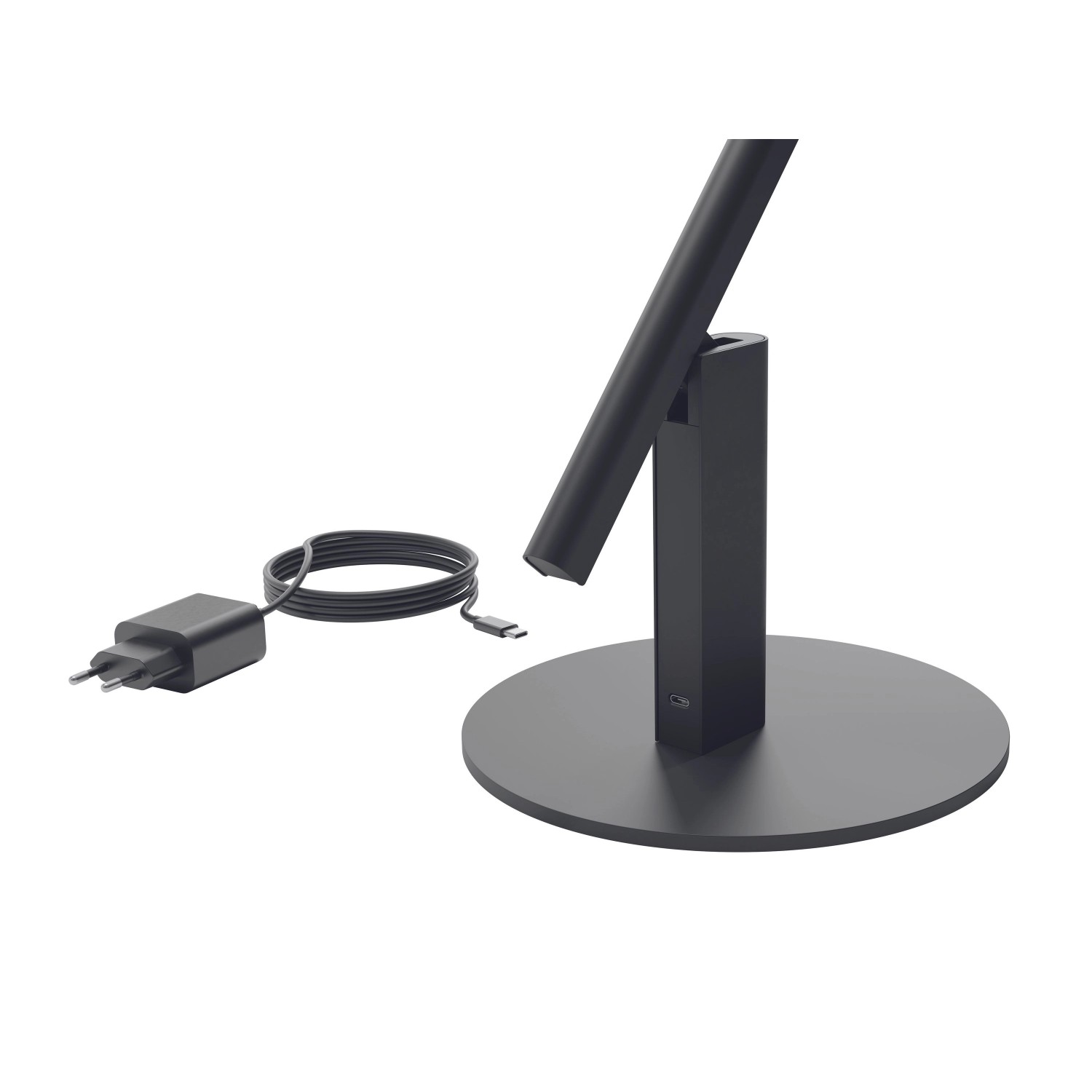 Schwarze Luctra LED Schreibtischlampe Table Lite mit Kabel und Netzteil.