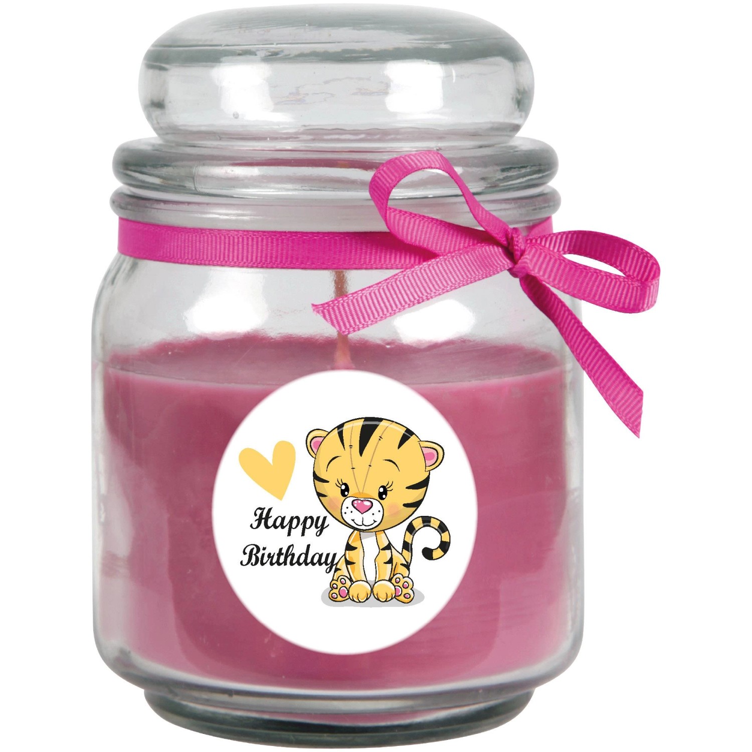 HS Candle Duftkerze & Glas Happy Birthday Lavendel Tiger günstig online kaufen