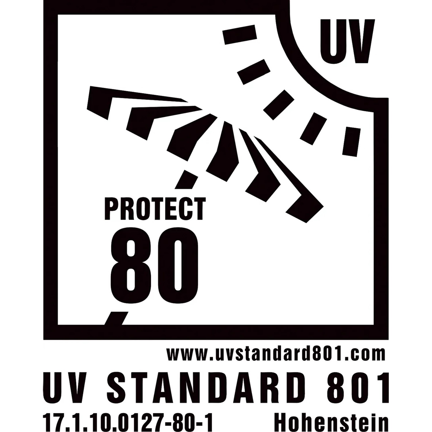 UV Standard 801 Logo für Schneider Marktschirm Gemini mit UV Schutz 80.