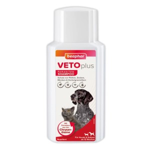 Beaphar Vetoplus Hundeshampoo 200ml zum Schutz vor Parasiten wie Zecken und Flöhe.
