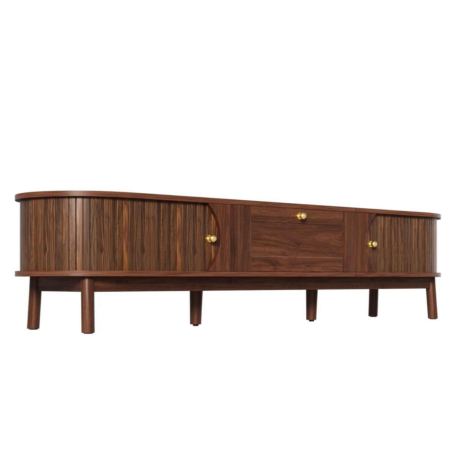 ModernLuxe TV Lowboard Modern mit 1 Schublade 2 Türen MDF Braun