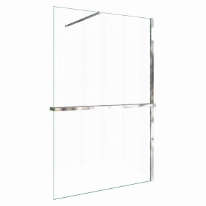 AICA Walk In Duschwand 90x200cm mit Regal und Handtuchhalter, 8mm ESG-Glas.