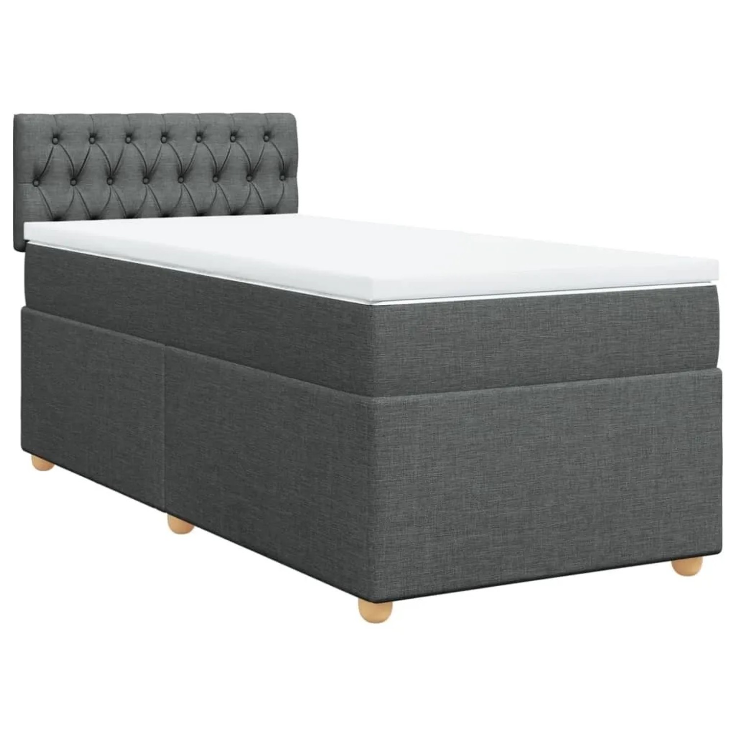 vidaXL Boxspringbett mit Matratze Dunkelgrau 90x190 cm Stoff 3288843 günstig online kaufen