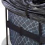 Detailaufnahme EXIT Stone Pool grau mit Abdeckung, Stahlrahmen und Steinmuster.
