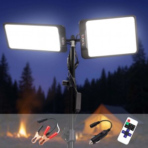 Wiltec Campinglampe Höhenverstellbar V3 Led Strahler 55W 11000 Lm Anschluss 12V