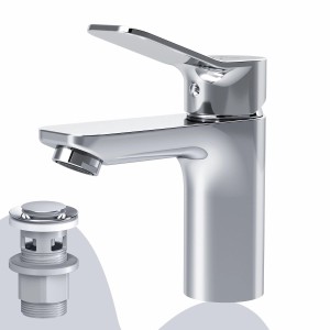 AM.PM Waschtischarmatur X-Joy, Chrom, mit Klick-Ablaufgarnitur für Waschbecken