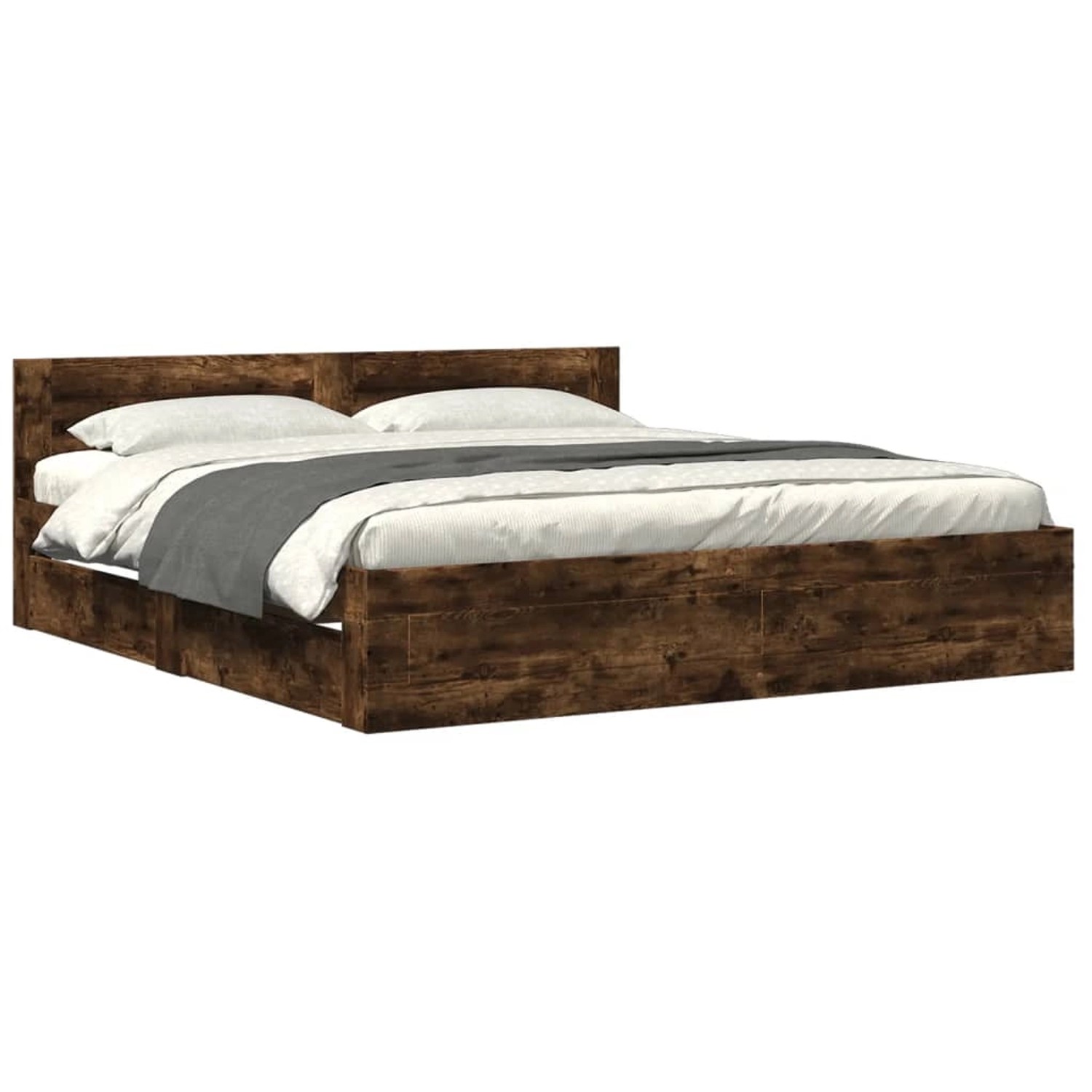 vidaXL Bettgestell mit Kopfteil Räuchereiche 180x200 cm Holzwerkstoff210020 günstig online kaufen