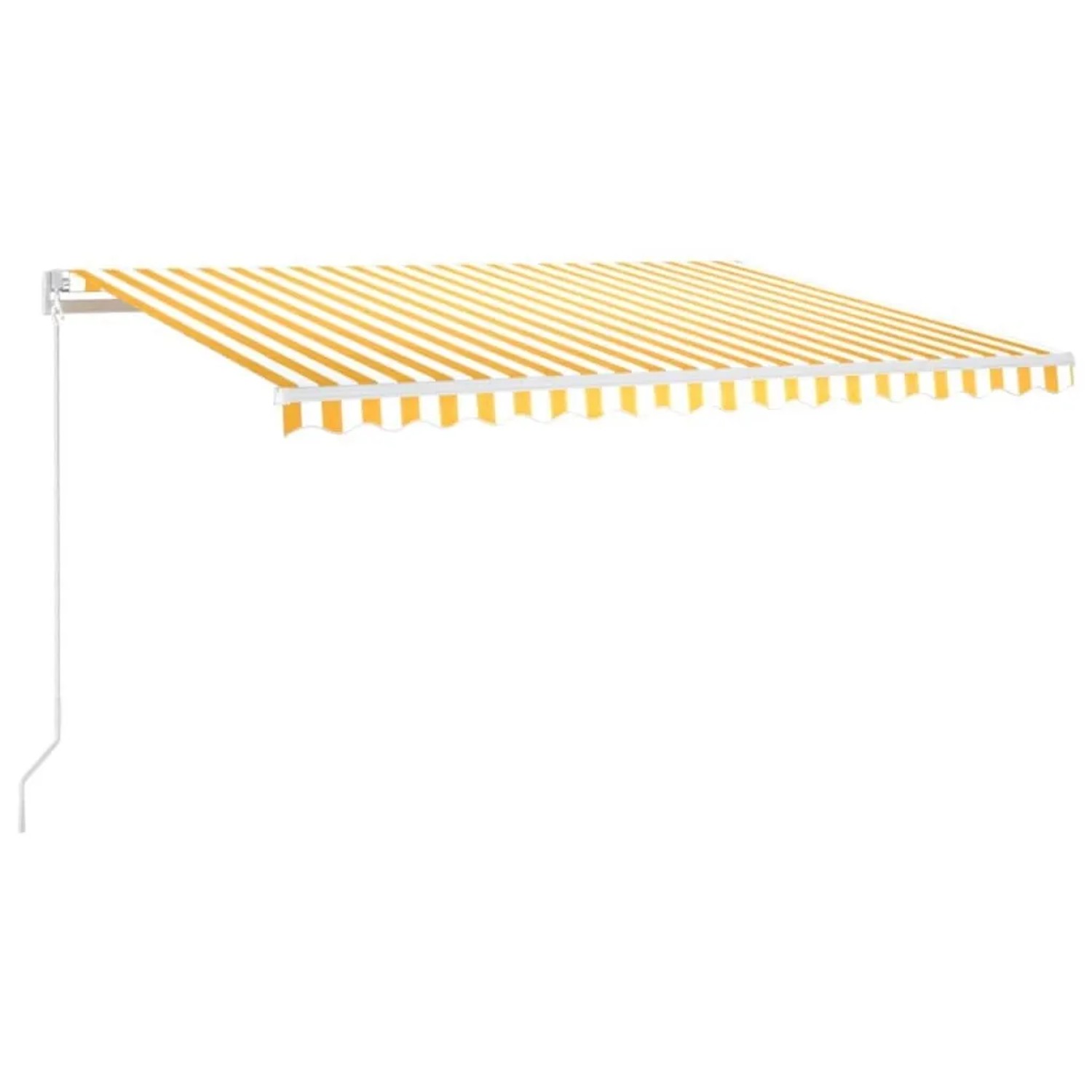 vidaXL Markise Manuell Einziehbar mit LED 450x350 cm Gelb und Weiß 3069003