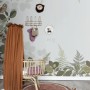 ESTAhome Fototapete Waldtiere im Kinderzimmer mit Wiege und Deko.