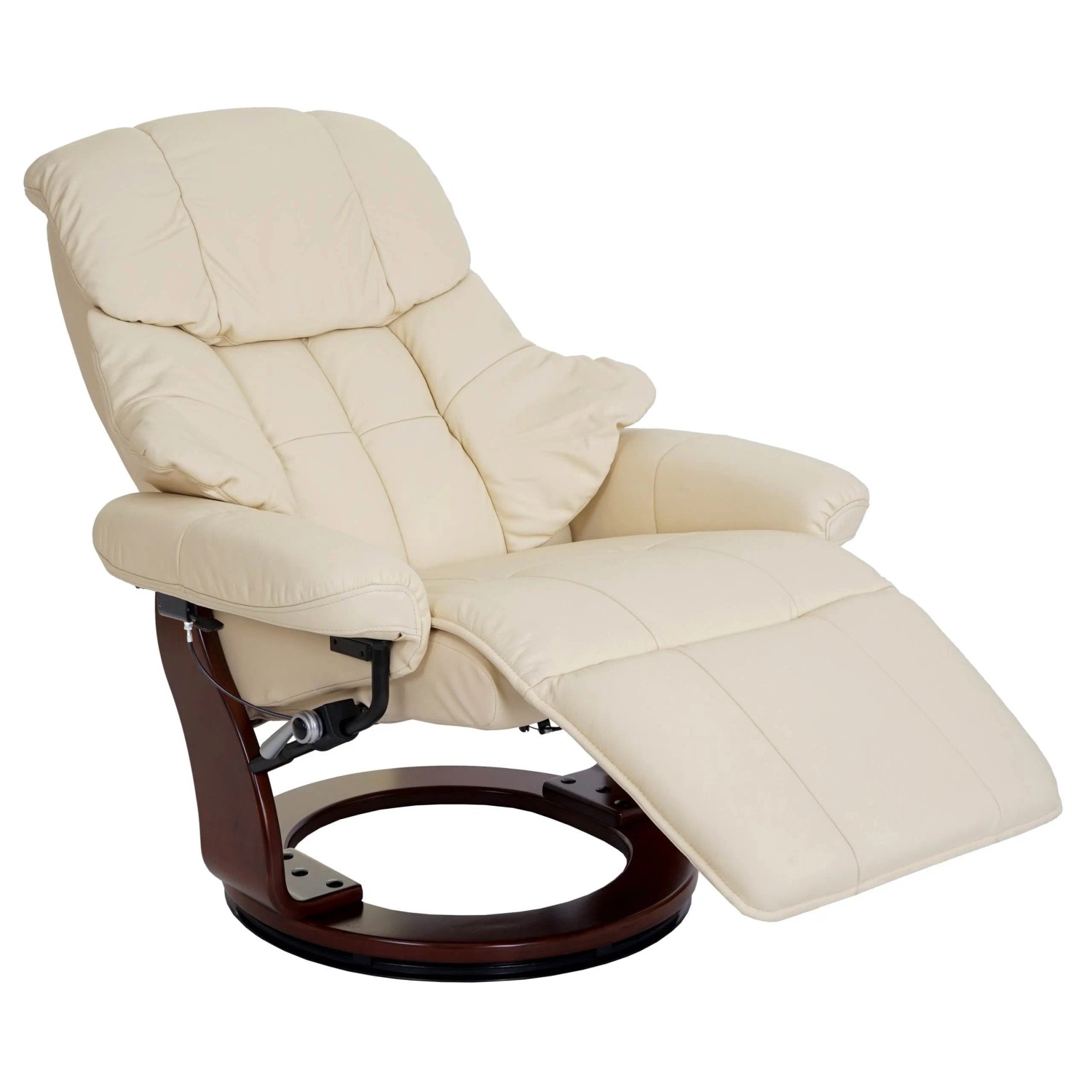 Mca Relaxsessel Calgary 2 Echtleder 150kg Belastbar Creme Walnuss-Optik