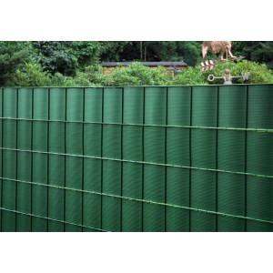 Floraworld PVC-Sichtschutzstreifen, 5 grüne Streifen für Doppelstabmattenzaun.