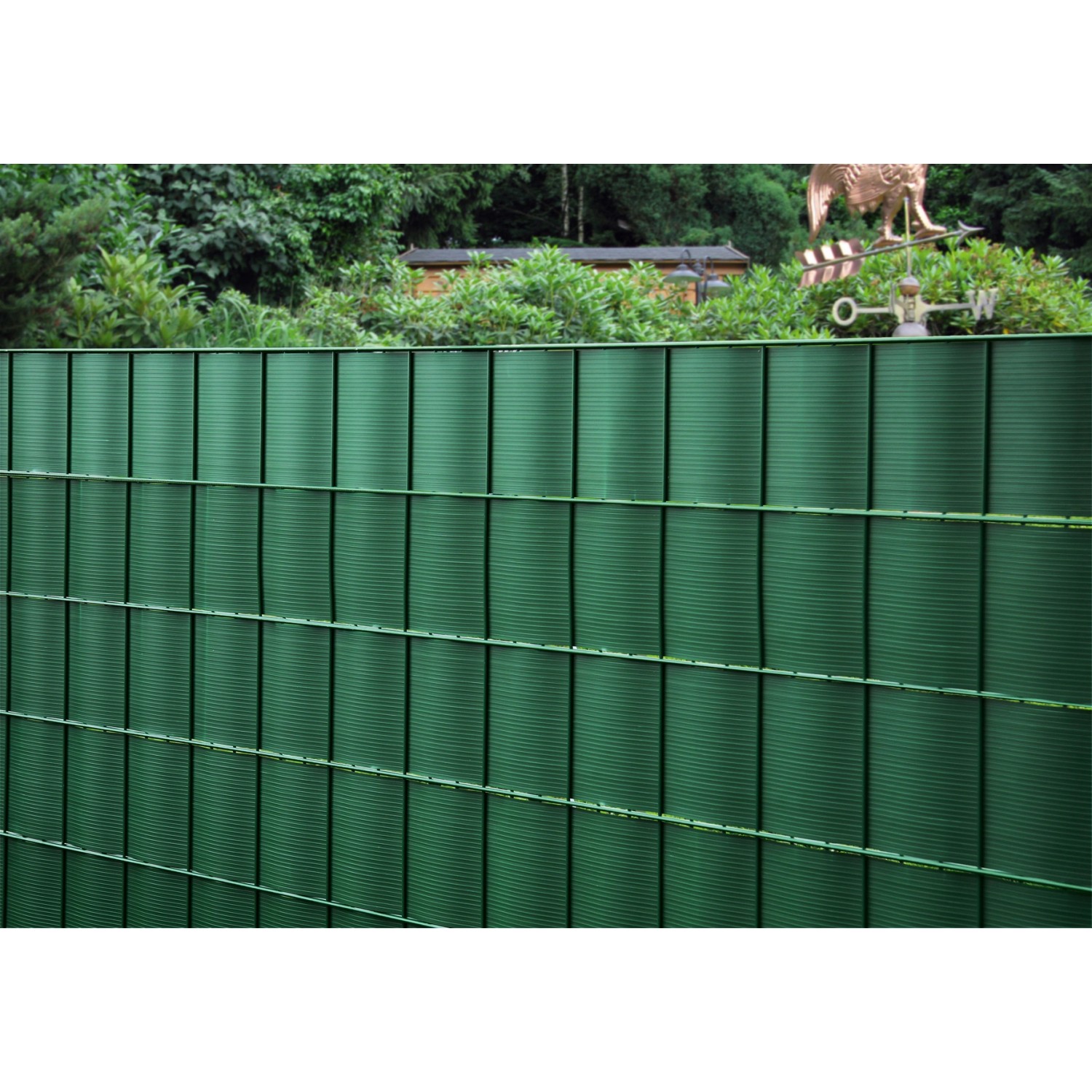 Floraworld PVC-Sichtschutzstreifen, 5 grüne Streifen für Doppelstabmattenzaun.