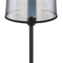 Globo Tischleuchte Lunki, schwarz matt, 35 cm. LED-Tischlampe mit rauchfarbenem Textilschirm.