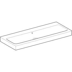 Geberit iCon Einbauwaschbecken, 120 cm, Weiß, ohne Hahnloch.
