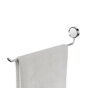 Tiger Handtuchhalter Ace, 1-armig, Edelstahl poliert mit weißem Handtuch.