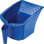 Blauer LUX Farbeimer (2 l) mit Abstreifgitter für spritzfreies Streichen.