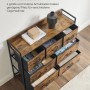 Songmics Kommode mit 7 Schubladen (braun-schwarz), ideal für Wohnzimmer & Schlafzimmer.
