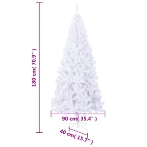 Künstlicher, weißer Weihnachtsbaum, 180 cm hoch, mit Ständer. Ideal für die Weihnachtsdekoration.