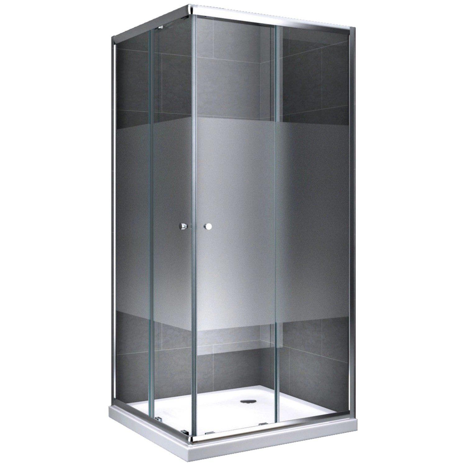 Dein Bau Projekt Duschkabine Eckdusche Teilsatiniert 90 x 195 x 90 cm m. Wanne