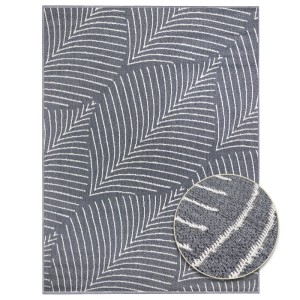 Primaflor In- & Outdoor Teppich Reverso Leaves Grau 80x140cm