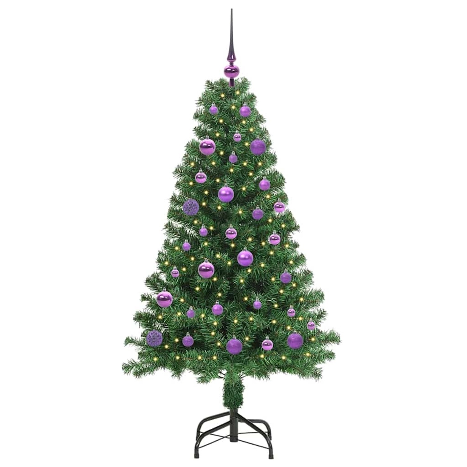 vidaXL Künstlicher Weihnachtsbaum mit 150 LEDs mit Ständer Grün 150 cm 3396906