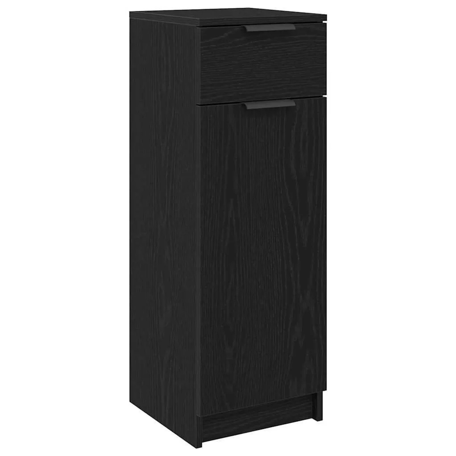 vidaXL Badezimmerschrank mit Tür Schwarz Eichen-Optik 32 x 34 x 90 cm 86341 günstig online kaufen