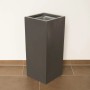 Hoher, anthrazit-metallic Fiberglas Pflanzkübel Säule, 38x38x80cm, für Innen- und Außenbereich.