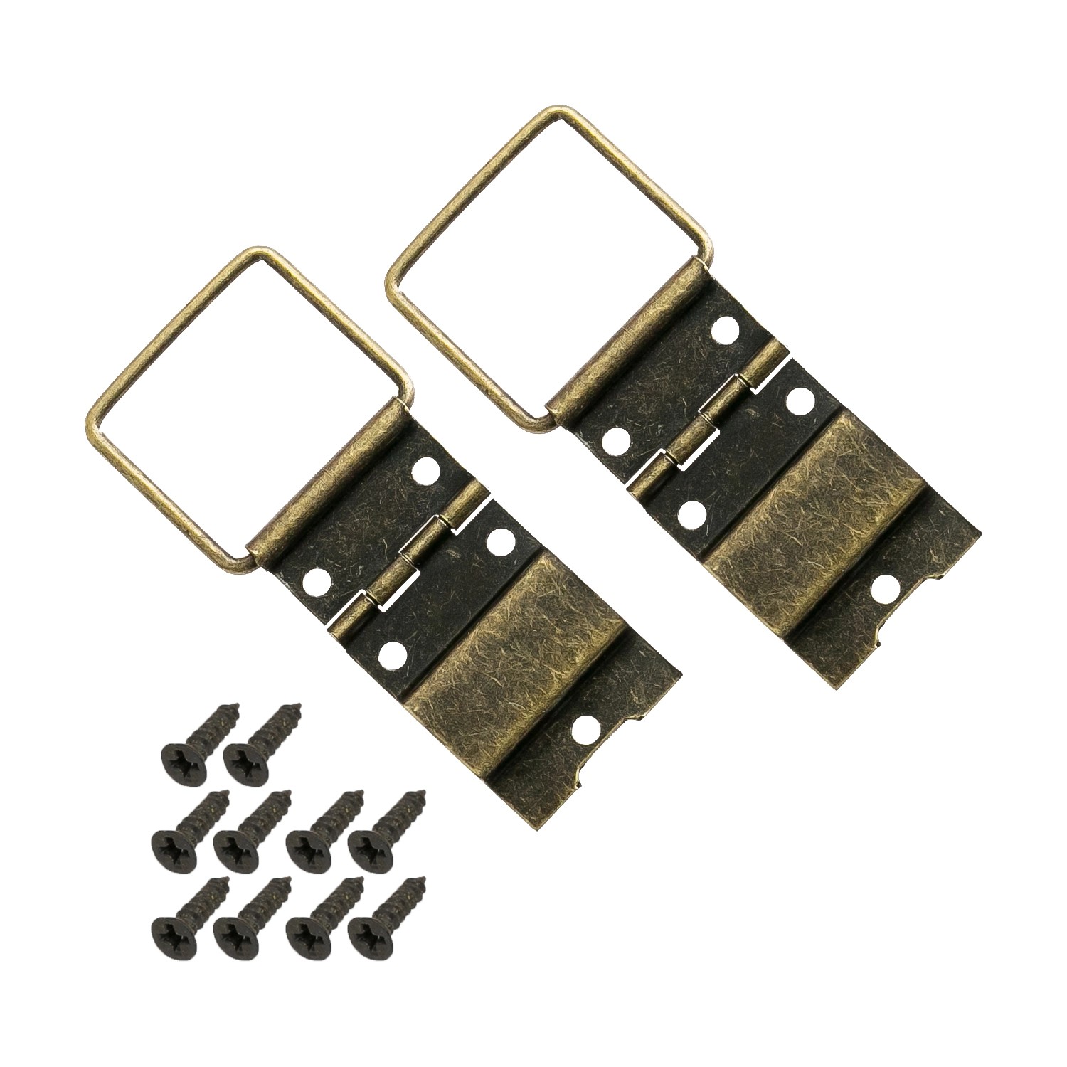 HMF 6496 Vintage Deko Scharnier Aufstellscharnier aus Metall 2 Stück 30 x 67 mm Bronze