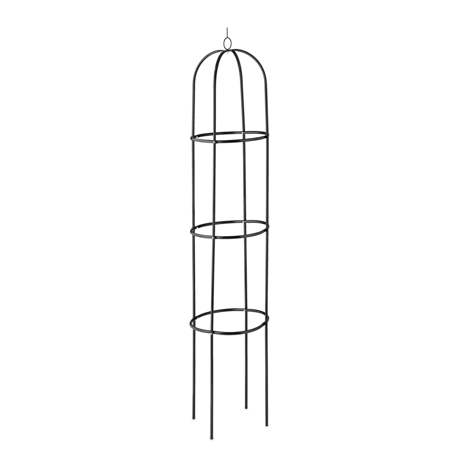 Relaxdays Rankobelisk Stahl Kunststoff Schwarz Rund Witterungsbeständig 190 cm x 40 cm 1,2 kg