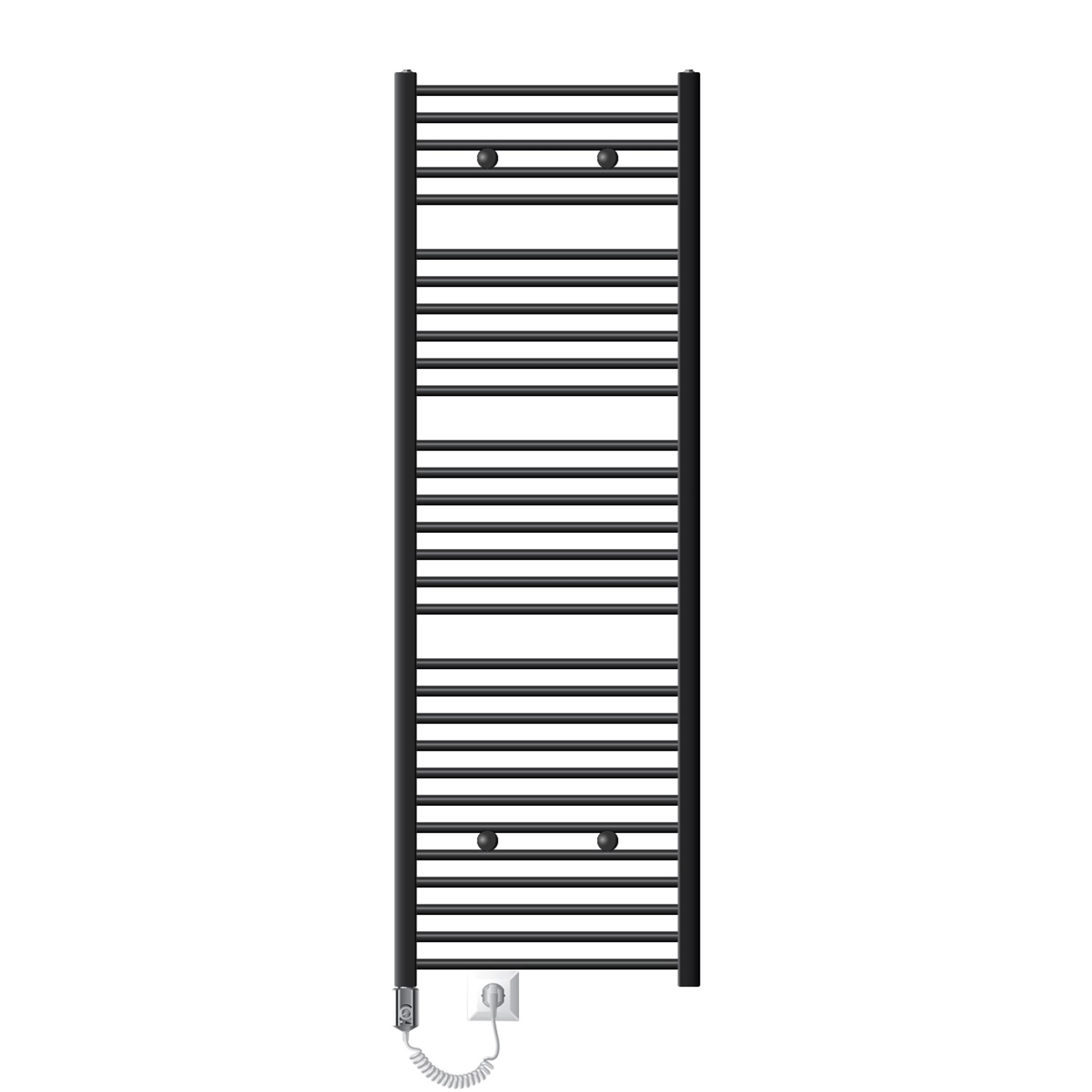 ECD Germany Badheizkörper Elektrisch 600x1800 mm Anthrazit Heizstab 1200W C günstig online kaufen