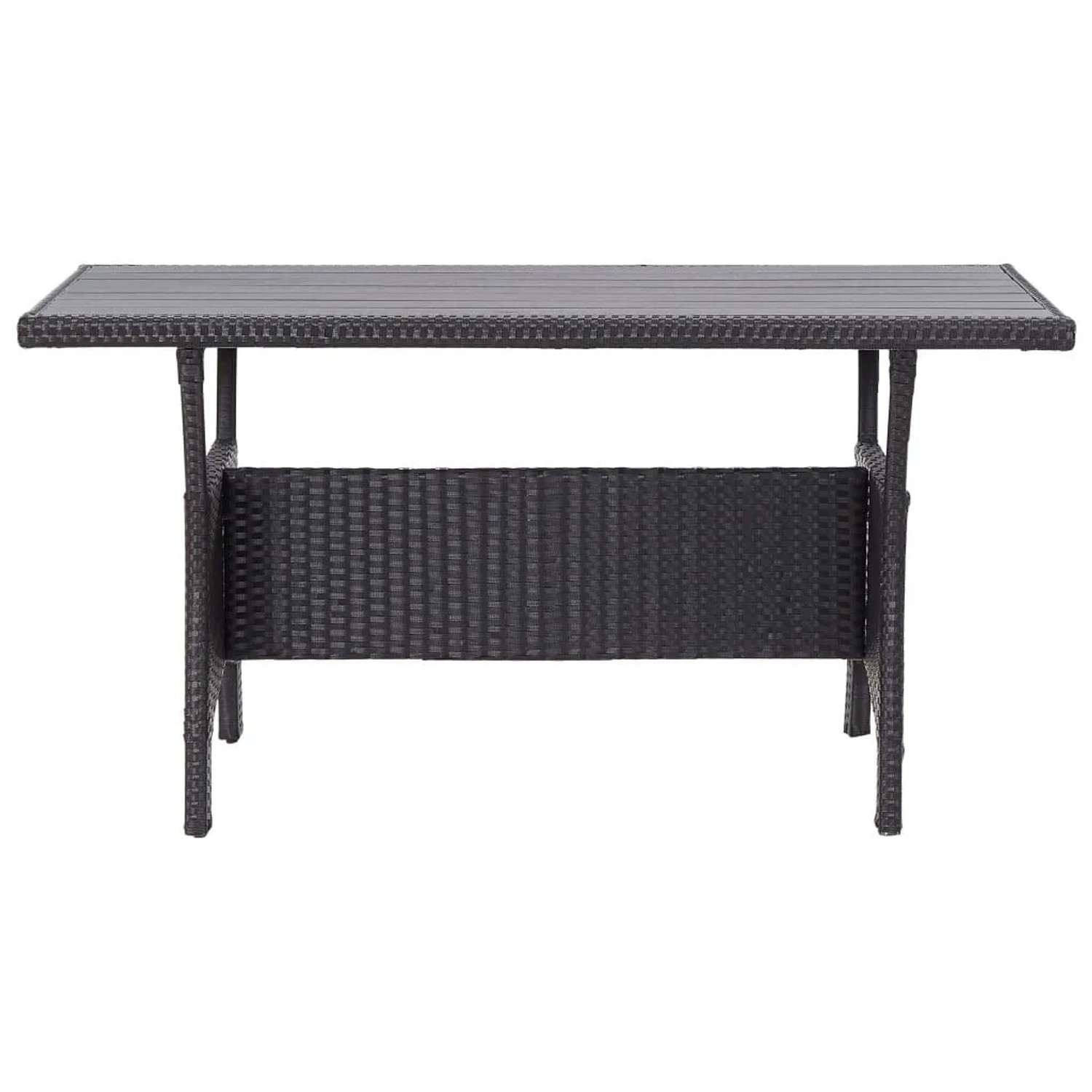 Furnicato Gartentisch Schwarz 120x70x66 Cm Poly Rattan
