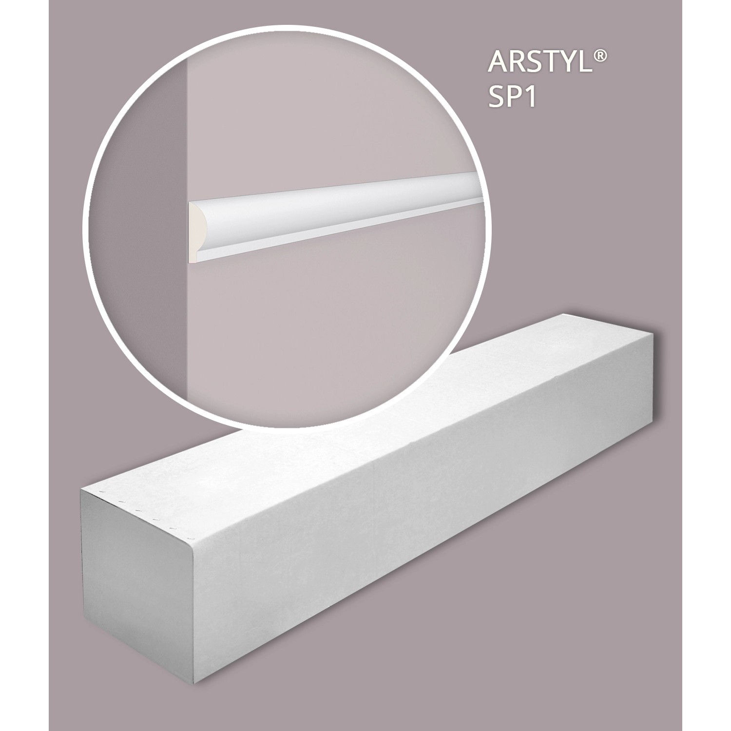NOEL & MARQUET NMC SP1-Box ARSTYL Wandleisten, 50 Stk. im Karton, weiße Stuckleisten für den Innenbereich.