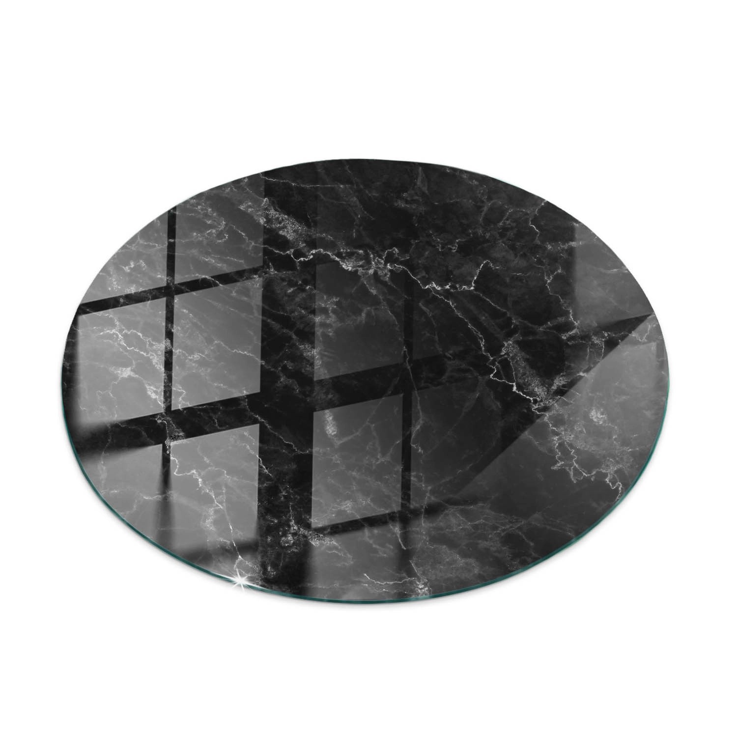 Tulup Tischplatte Geädertes Marmormuster Gartentischplatte 70x70 cm Schwarz günstig online kaufen