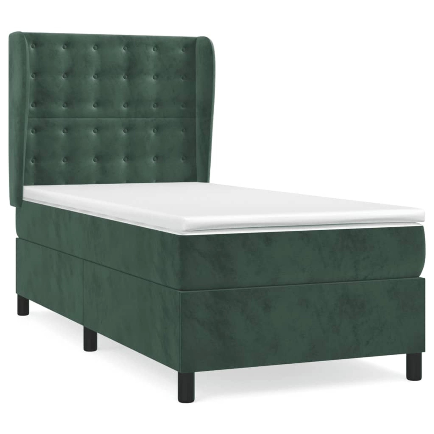 vidaXL Boxspringbett mit Matratze Dunkelgrün 80x200 cm Samt 3129420 günstig online kaufen