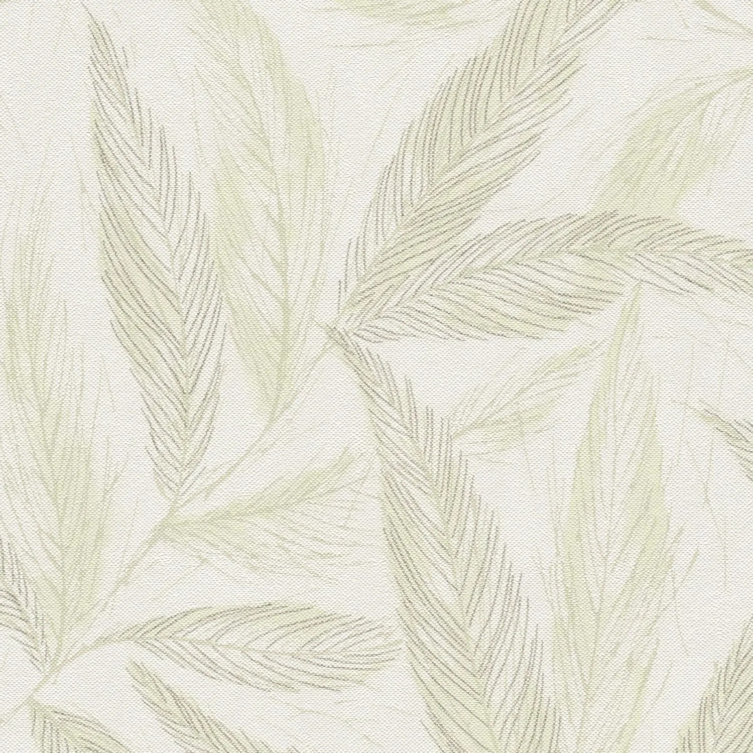 PROFHOME 790961-GU Florale Tapete Metallische Akzente Creme Grün Silber 0,53 m x 10,05 m 5,33 m2