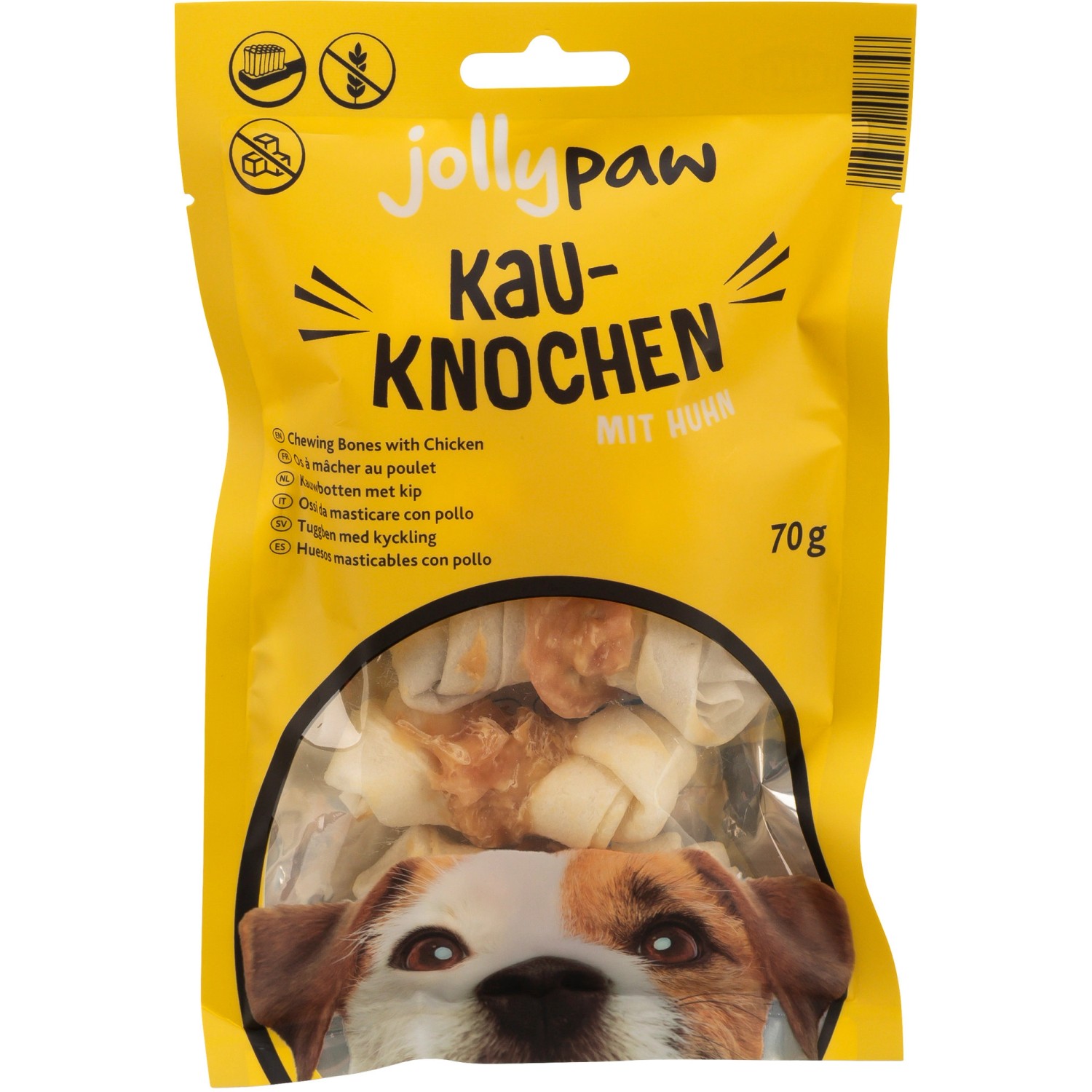 Jollypaw Hunde-Natursnack Kauknoten Weiß Huhn 5 Stück