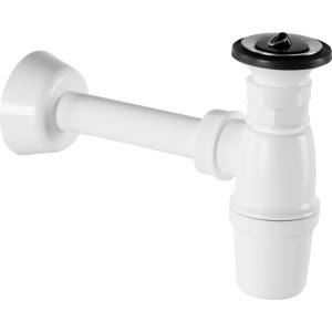 Weißer Bidet Flaschengeruchsverschluss (38,9 mm) für Waschbecken, zur Geruchsvermeidung im Bad.